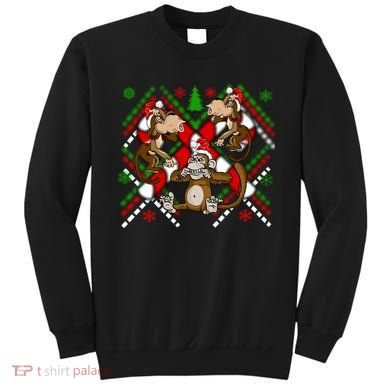Three Wise Monkey Ugly Christmas Sweater Sweatshirt