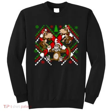 Three Wise Monkey Ugly Christmas Sweater Sweatshirt