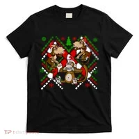 Three Wise Monkey Ugly Christmas Sweater T-Shirt thumb 0