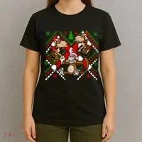Three Wise Monkey Ugly Christmas Sweater T-Shirt thumb 4