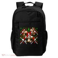 Three Wise Monkey Ugly Christmas Sweater Backpack thumb 0