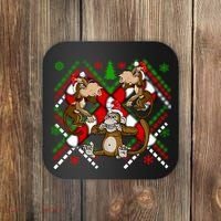Three Wise Monkey Ugly Christmas Sweater Coaster thumb 0