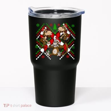 Three Wise Monkey Ugly Christmas Sweater Tumbler