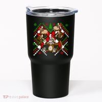 Three Wise Monkey Ugly Christmas Sweater Tumbler thumb 0
