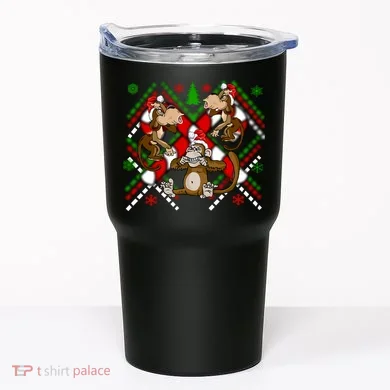 Three Wise Monkey Ugly Christmas Sweater Tumbler