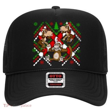 Three Wise Monkey Ugly Christmas Sweater Hat