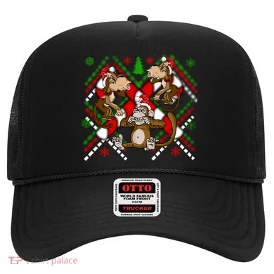 Three Wise Monkey Ugly Christmas Sweater Hat