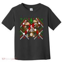 Three Wise Monkey Ugly Christmas Sweater Toddler T-Shirt thumb 0