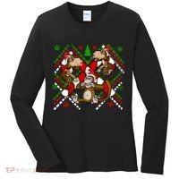 Three Wise Monkey Ugly Christmas Sweater Women's Long Sleeve Shirt thumb 0