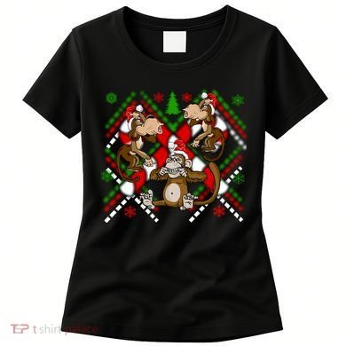 Three Wise Monkey Ugly Christmas Sweater Women's T-Shirt