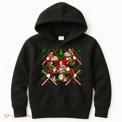 Three Wise Monkey Ugly Christmas Sweater Kids Hoodie