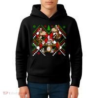 Three Wise Monkey Ugly Christmas Sweater Kids Hoodie thumb 4