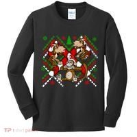 Three Wise Monkey Ugly Christmas Sweater Kids Long Sleeve Shirt thumb 0