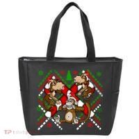 Three Wise Monkey Ugly Christmas Sweater Tote Bag thumb 0