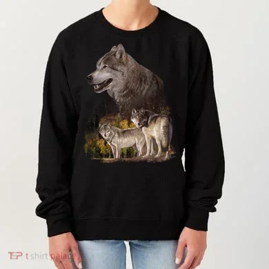 Three Wolf Collage Women's Sweatshirt