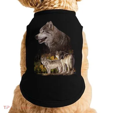 Three Wolf Collage Doggie Tank