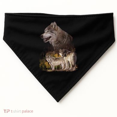 Three Wolf Collage USA-Made Doggie Bandana