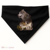 Three Wolf Collage USA-Made Doggie Bandana thumb 0