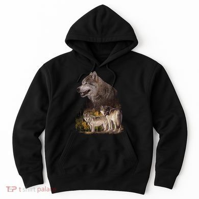 Three Wolf Collage Hoodie