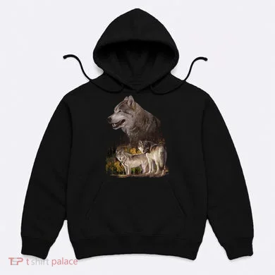 Three Wolf Collage Hoodie