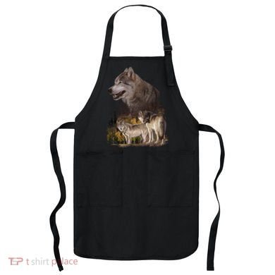 Three Wolf Collage Apron