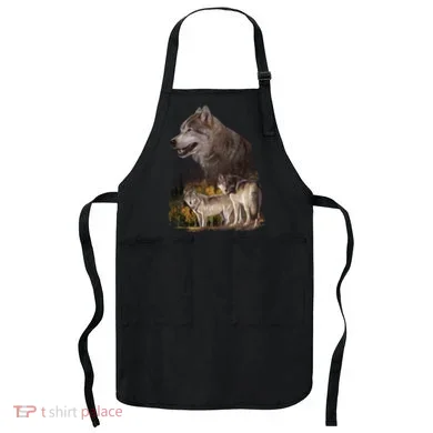 Three Wolf Collage Apron