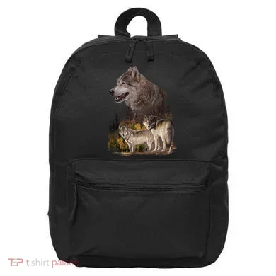 Three Wolf Collage 16 in Basic Backpack
