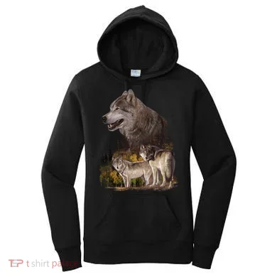 Three Wolf Collage Women's Hoodie