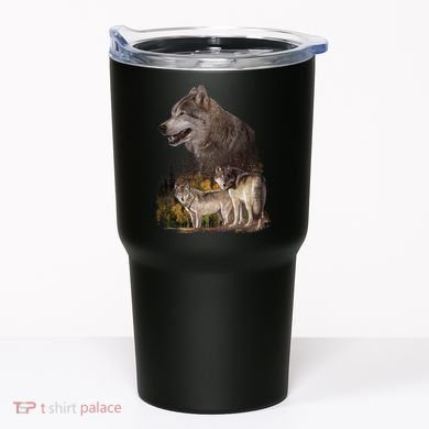 Three Wolf Collage Tumbler