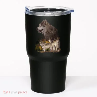 Three Wolf Collage Tumbler