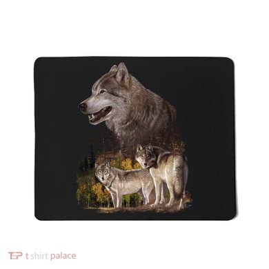 Three Wolf Collage Mousepad