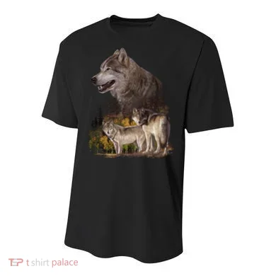 Three Wolf Collage Youth Performance Sprint T-Shirt