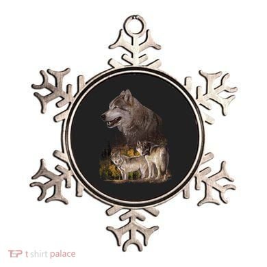 Three Wolf Collage Ornament