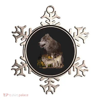 Three Wolf Collage Ornament
