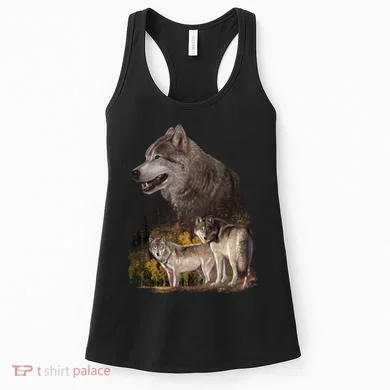 Three Wolf Collage Women's Tank Top