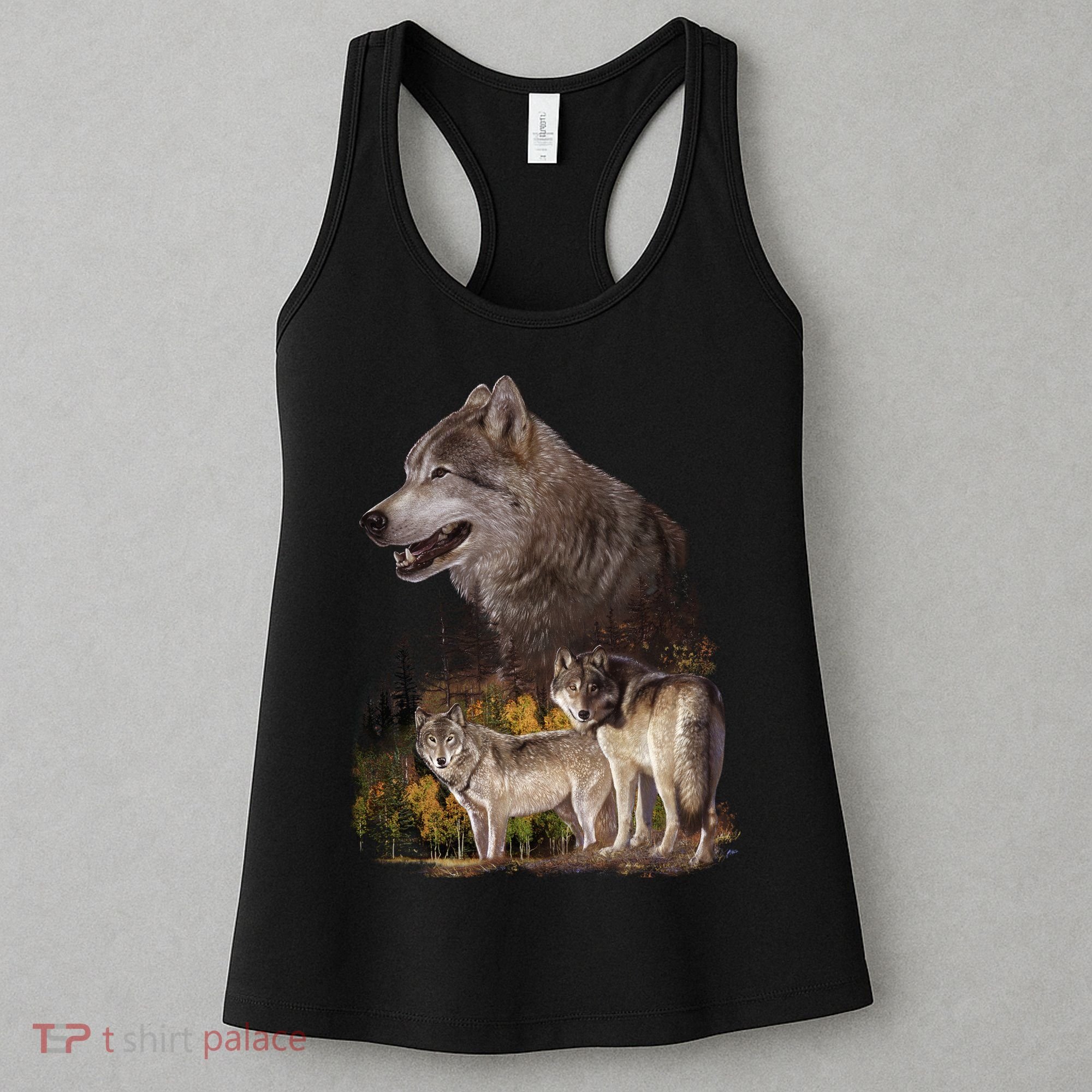 Three Wolf Collage Women's Tank Top
