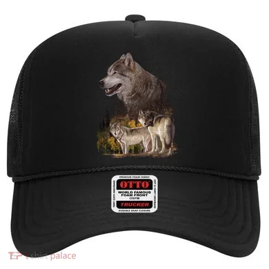 Three Wolf Collage Hat