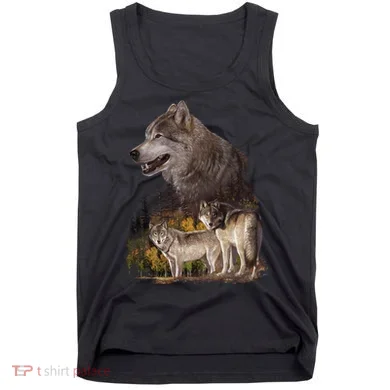 Three Wolf Collage Tank Top