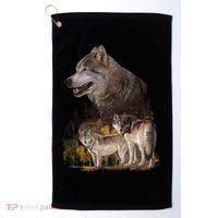 Three Wolf Collage Golf Towel thumb 0