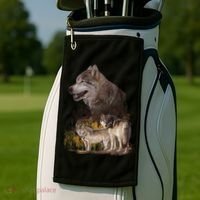 Three Wolf Collage Golf Towel thumb 2