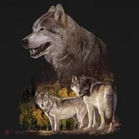 Three Wolf Collage Women's Long Sleeve Shirt thumb 2