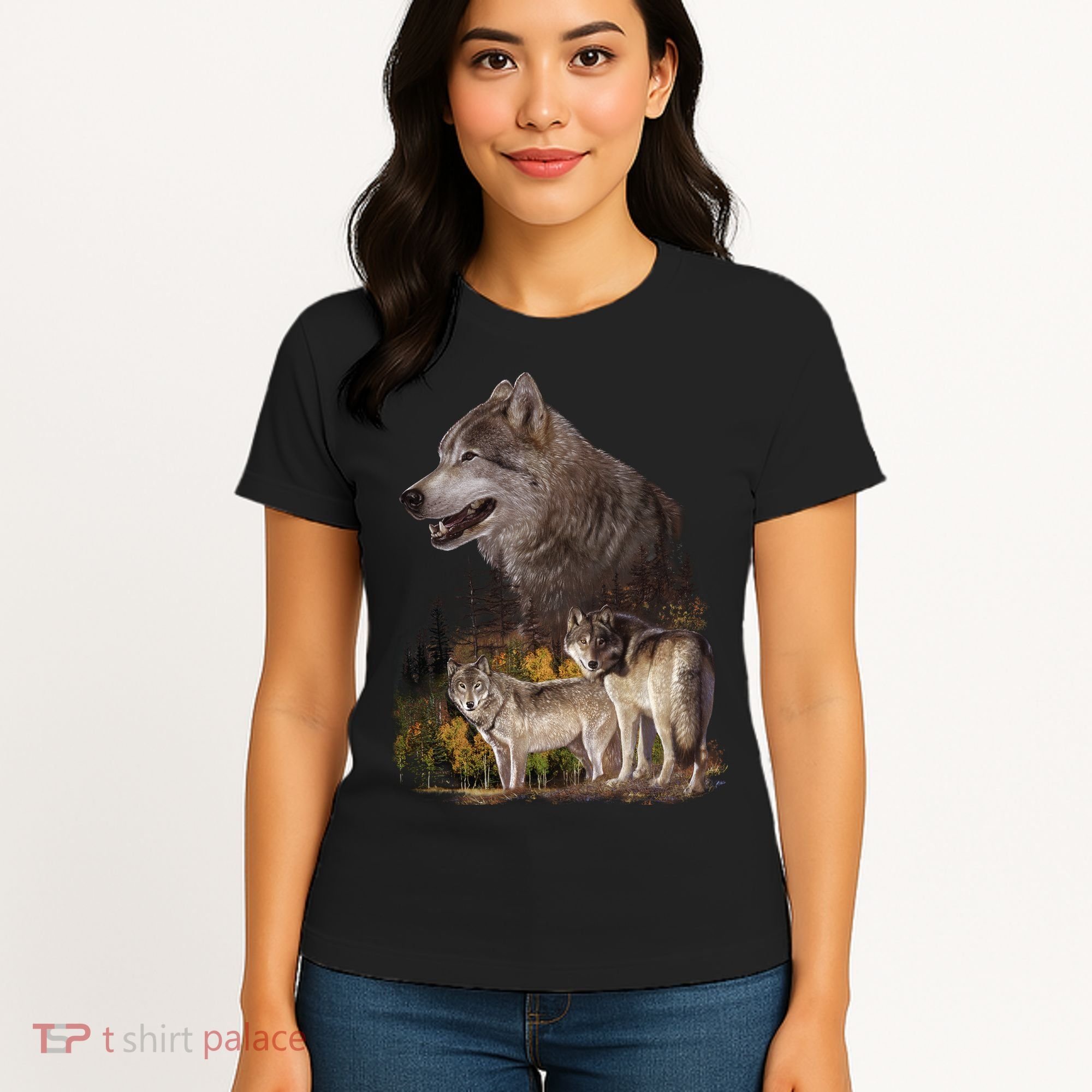 Three Wolf Collage Women's T-Shirt