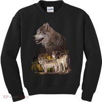 Three Wolf Collage Kids Sweatshirt thumb 0