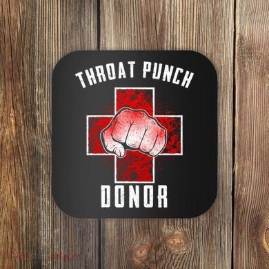 Throat Punch Donor Boxing Fan Coaster
