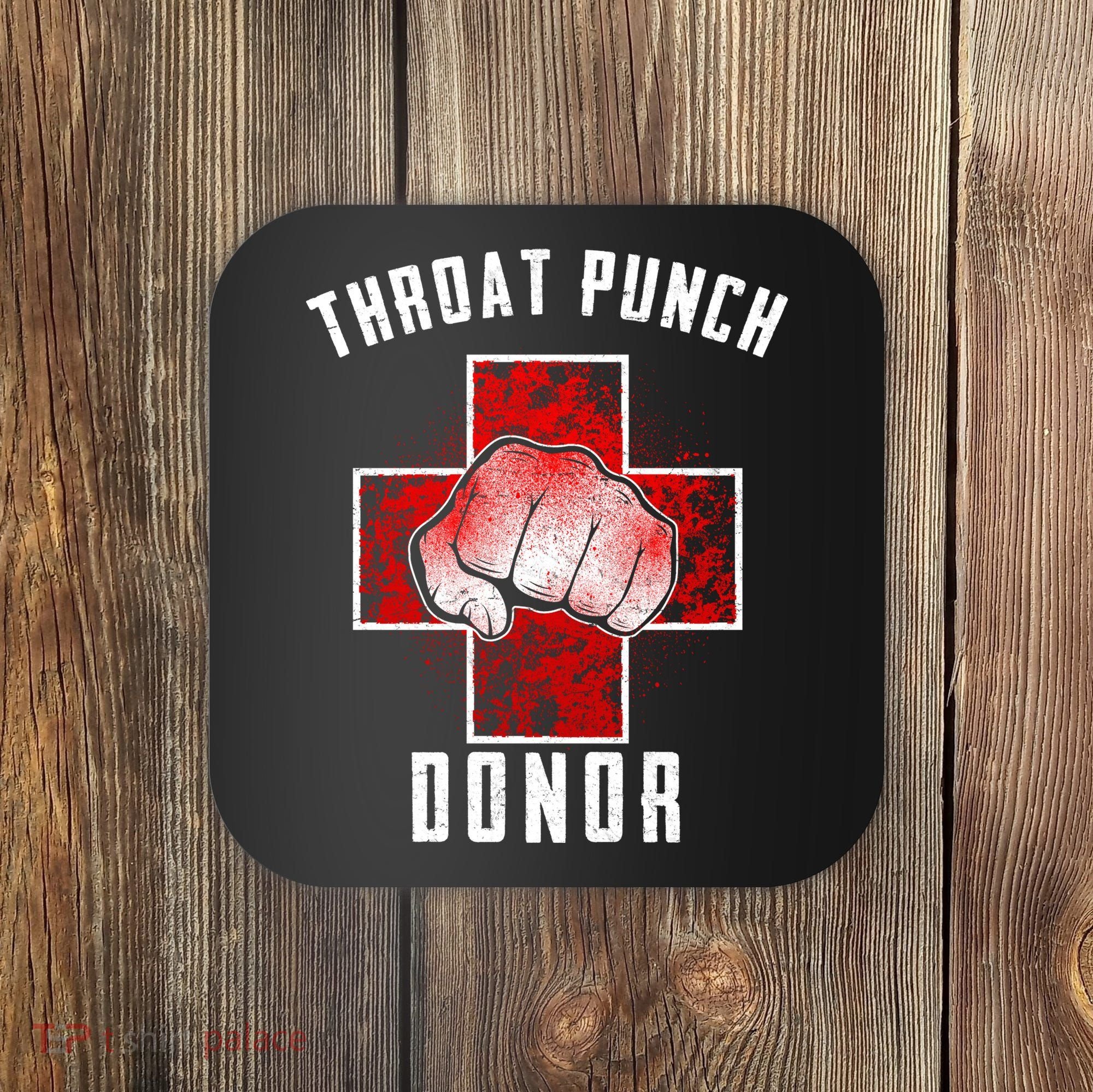 Throat Punch Donor Boxing Fan Coaster