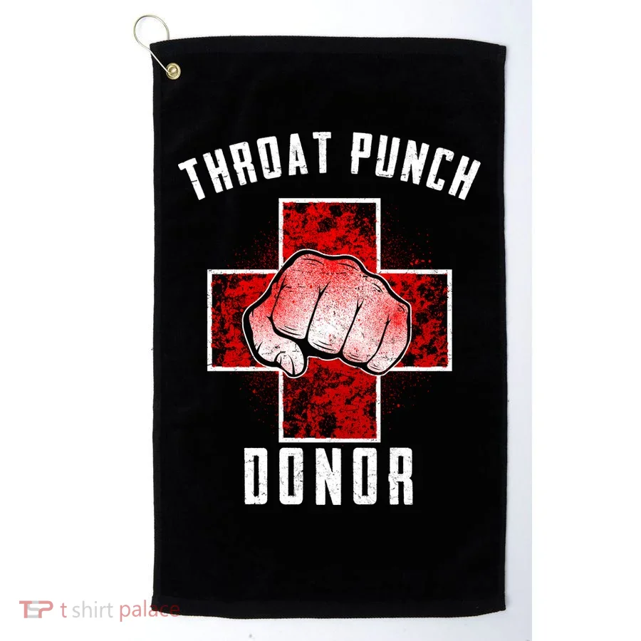 Throat Punch Donor Boxing Fan Golf Towel
