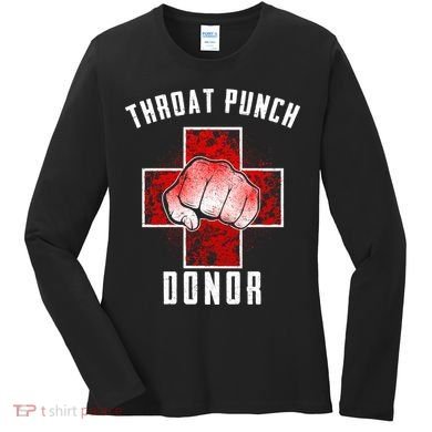 Throat Punch Donor Boxing Fan Women's Long Sleeve Shirt