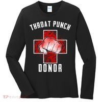 Throat Punch Donor Boxing Fan Women's Long Sleeve Shirt thumb 0