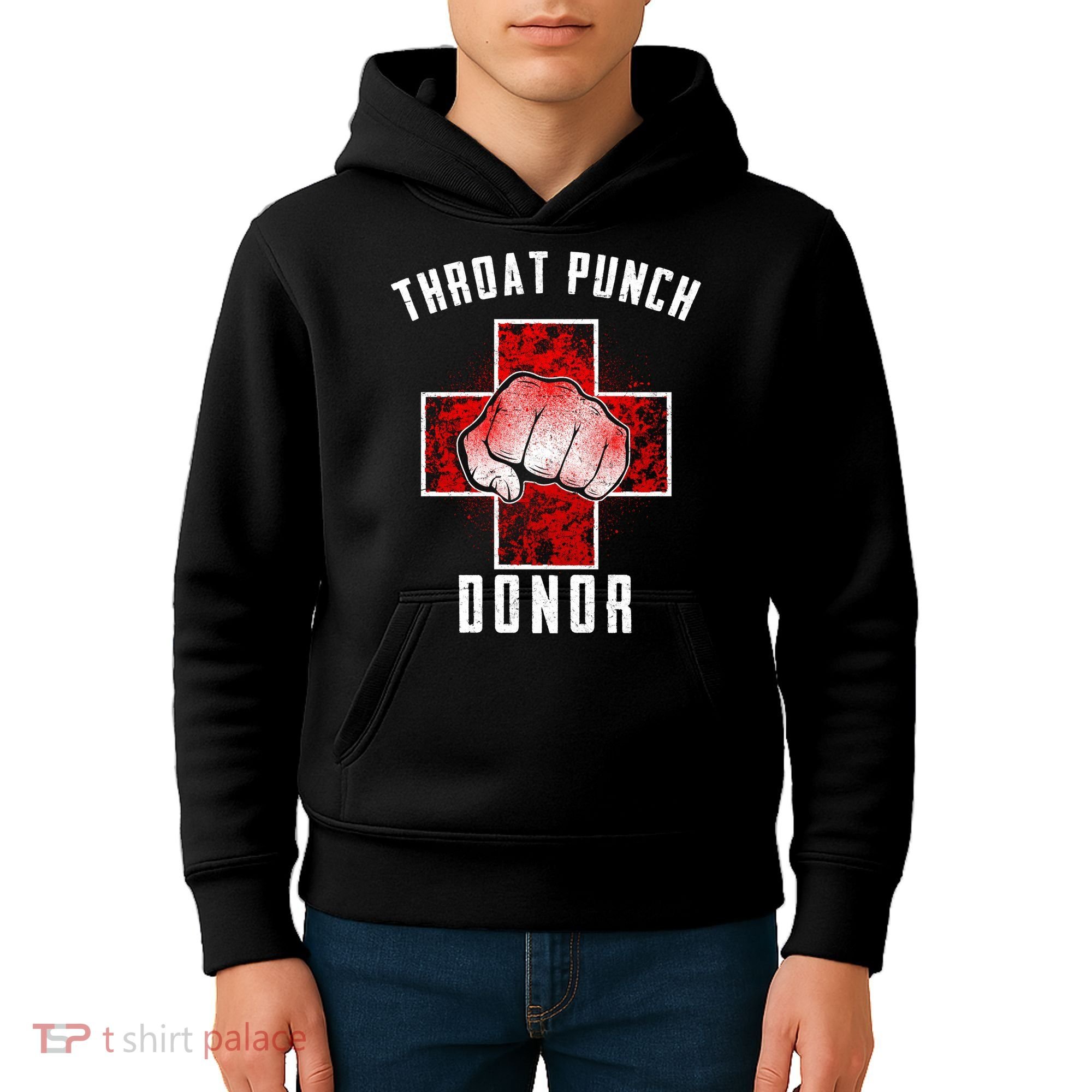 Throat Punch Donor Boxing Fan Kids Hoodie