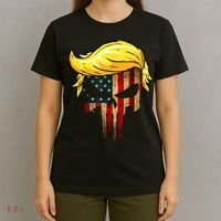 Trump Hair Skull 4th Of July US Flag Trump T-Shirt thumb 4